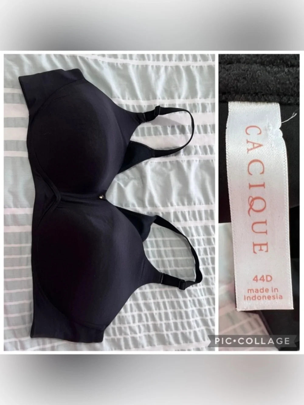 Cacique lightly lined no-wire bra size 44D